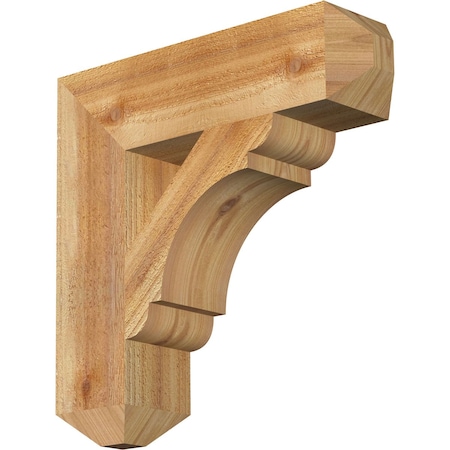 Ekena Millwork Olympic Craftsman Rough Sawn Bracket, Western Red Cedar, 4"W x 16"D x 16"H BKT04X16X16OLY04RWR